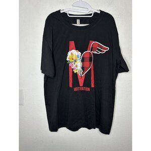 FIFTH LOOP Motivation Graphic Patch Men’s Black T-Shirt Size 3XL